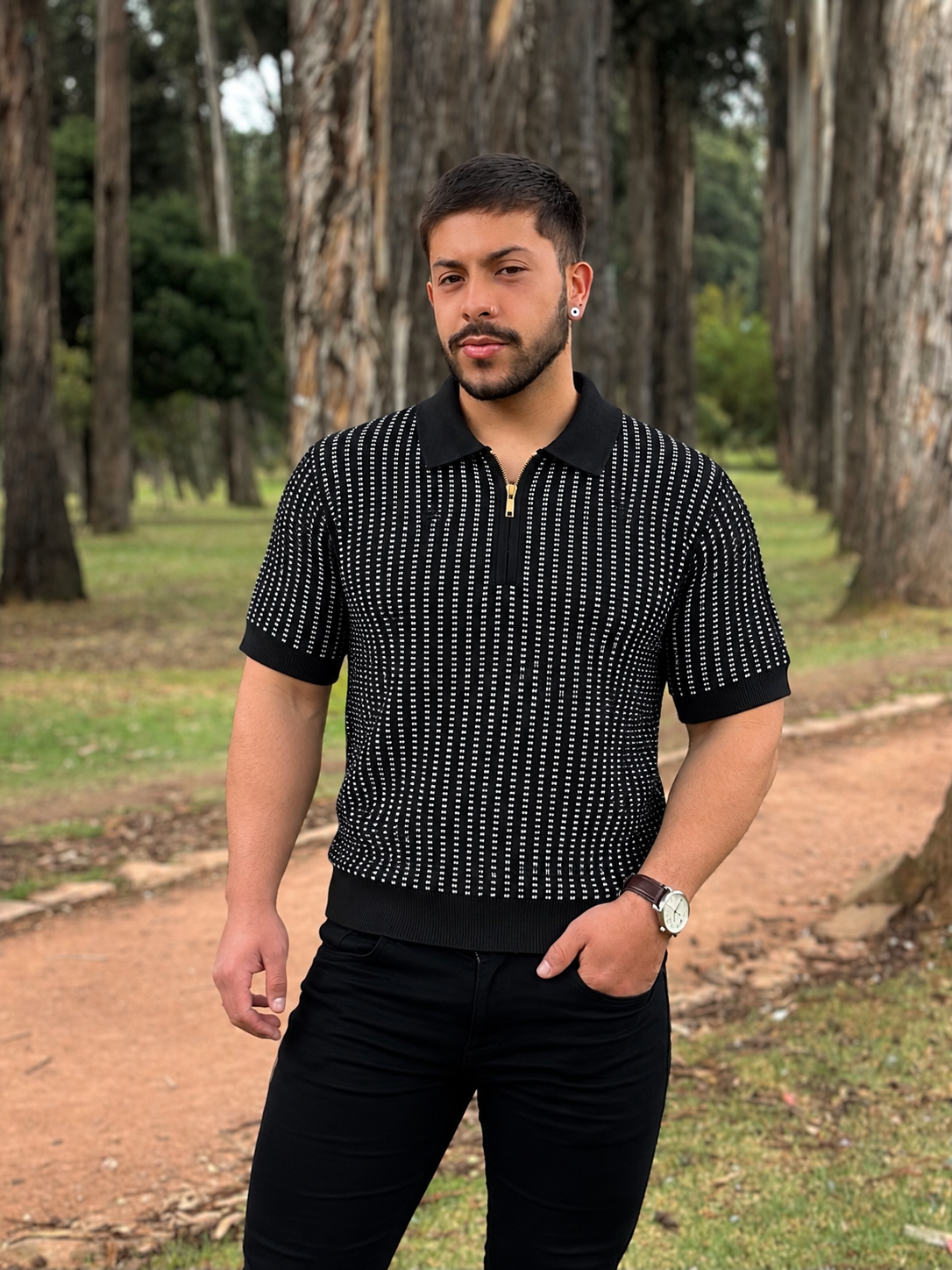 Polo Cremallera Puntos