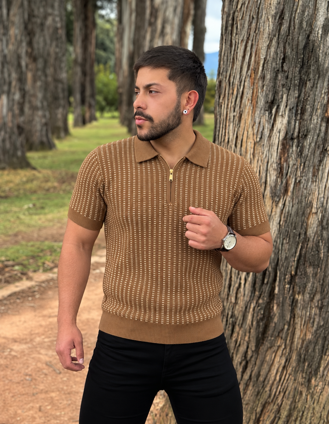 Polo Cremallera Puntos